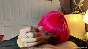Sext girlfriend abandons toy for bent over doggystyle pounding with friend