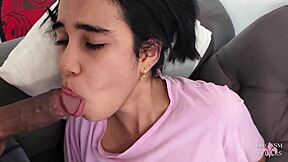 Cheating Girlfriend Begs for Deepthroat Fuck Before Boyfriend Arrives Monster Cock Sucking