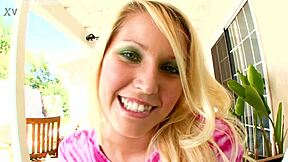 vanessa cage blue-eyed blonde coed gulps big cock pov cum swallow outdoors!