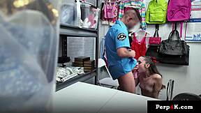 Muscular Guard Barebacks Twink Fitness Slut's Ass for Shoplifting Crime