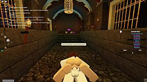 roblox slut bent over deepthroats then doggy ass shakes