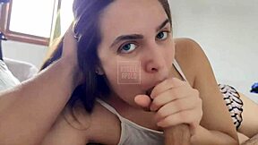 Having fun roleplaying giving stepbrother epic blowjob with big ass 🍑😉