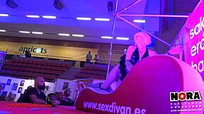 Blonde Spanish Pornstar Performs Sensual Strip Tease and Erotic Pole Dance Party