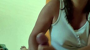 Unfaithful Wife Jerks Colleague's Huge Cock in Hotel Room While Whispering Dirty Tales