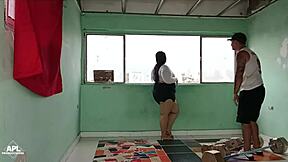 damn my mother-in-law's huge ass helped with cardio eating cock and riding