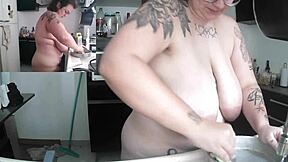 I get so excited doing dishes completely naked around the house