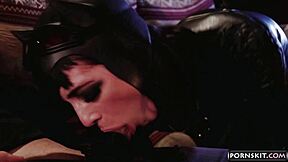 Dark Knight XXX Parody Aiden Ashley Deepthroats Giovanni Francesco's Monster Cock in Latex
