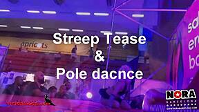 Blonde Spanish Pornstar Performs Sensual Strip Tease and Erotic Pole Dance Party