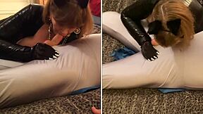 granny catwoman slurps batman's thick cock deep!!