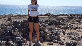 hey babe, you ready for this risky public blowjob while camping with your boyfriend?