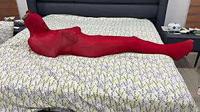 i'm locked tight in pantyhose bondage cocoon