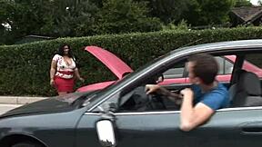 delilah black's huge melons smother dude in interracial titfuck cumshot