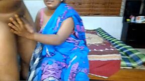 Beautiful Indian Housewife Fucks Maid and Neighbor Stepson in Bedroom