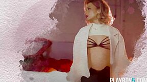 petite blonde milf polina strips on car top