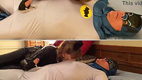 granny catwoman slurps batman's thick cock deep!!