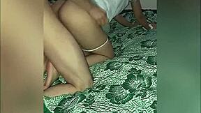 Skinny Latina Teen Schoolgirl Gets Bent Over and Fucked Doggystyle by Stepdad on Hidden Camera at Night