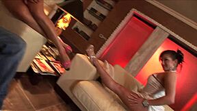 Lea Lexus takes double penetration in steamy group fuck