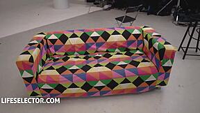 shalina devine's busty feet affair at work with cock!