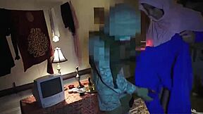 Petite Arab Teen in Socks Joins Army Old Men for Hardcore Military Threesome Group Sex