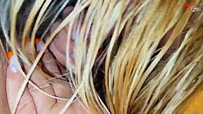 YOUR COCK DWARFS MY HUSBAND'S THROBBING SHAFT WHILE I STROKE IT IN HEELS AND HANDJOB BLISS!