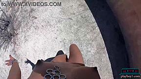 Wow! Tiny Latina Teen Katherinne Sofia Rips Clothes Off Petite Tits Outdoors!