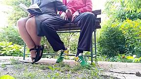 That unflappable mature BBW jerked me off outdoors till I came