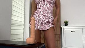 hey babe watch this horny latina finger ass and ride huge dildo