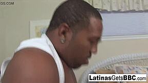 Holy shit, watch this latina bbw bounce on a thick big black monster cock for hardcore bed fucking and cumshot!