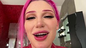 wanna see this latex bimbo lily lou worship mick blues uncut cock doggystyle?