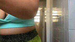 i'm wearin this super tight shorts that hug my curves just right showin off every inch in public