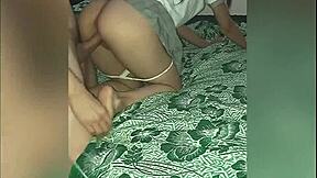 Skinny Latina Teen Schoolgirl Gets Bent Over and Fucked Doggystyle by Stepdad on Hidden Camera at Night