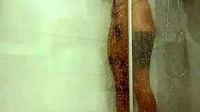hot teen grabs her dildo in steamy shower horny bathing frenzy!!