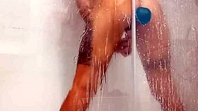 hot teen grabs her dildo in steamy shower horny bathing frenzy!!