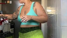 i'm wearin this super tight shorts that hug my curves just right showin off every inch in public