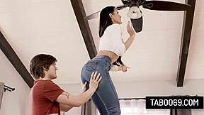 nympho stepmom sofie marie bends over for virgin stepson doggystyle pounding
