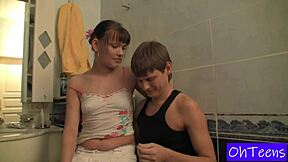 kveta and nikola share steamy dorm shower fun