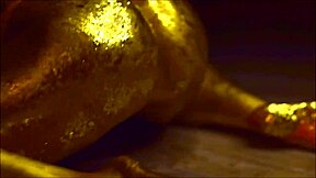 Nastya Vdovik flaunts her nasty golden thong ass cheeks