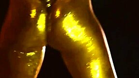 Nastya Vdovik flaunts her nasty golden thong ass cheeks