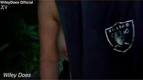 Wifey feels wild flashing big tits on street outdoor