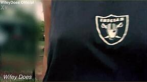 Wifey feels wild flashing big tits on street outdoor