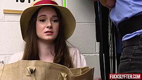 summer break shoplifting turns into shy teen's hardcore office pounding