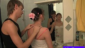 kveta and nikola share steamy dorm shower fun