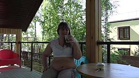 Chubby Milf's Fat Belly Mukbang Turns Into Outdoor Food Fetish ASMR Feast!