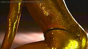 Nastya Vdovik flaunts her nasty golden thong ass cheeks