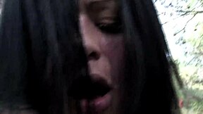 dude rams creampie into her tight asshole outdoors before getting home