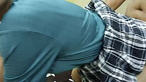 Stepfather oils up stepdaughter's tight body for hardcore pretending massage fuck