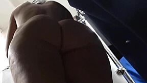 whoa hidden cam catches curvy milf's big hairy pussy in fitting room no panties!