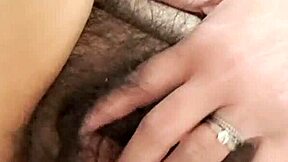 Mature milf spreads fat hairy pussy wide while pissing outdoors