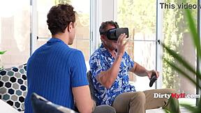 stepmom and i dare hardcore fuck on desk while stepdad watches vr oblivious