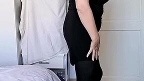 party girl in tights skips panties for wild sex reveal